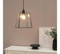 Susie Glass Pendant Lantern Case Easy Fit Lamp Shade ValueLights Black One Size