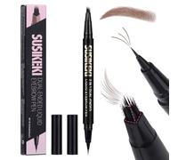 SUSIKEKI Dual Ended Microblading Eyebrow Pen - 2 in 1 Liquid Eyebrow Pencil with Brow-Fection Angled Brush & Precise Detail Brush-Tip, Shapes & Fills Hair-Like Looking Brows, Lasts All-Day, Brown