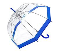 Susino Parapluie Droit ouverture automatique - Transparent avec Bordure Bleue Stick Umbrella, 88 cm, 85 liters, Blue (Bleu)