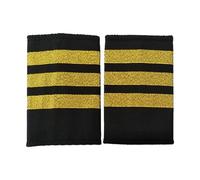 susiodeu 2pcs/set Airline Pilots Epaulettes Uniform With These Fashionable And Durable Accents Pilot Epaulettes Stripes Polyester , 3 bars
