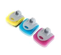 susiodeu 3 Pieces Fruits Vegetable Brush Potato Mushroom Plastic Scrubber Hand Protection Food Cleaning Tool Gadgets Mixed Color