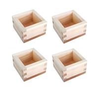 susiodeu 4pcs/Set Wooden Masu Sake Cups Easy to and Clean Stylish and Functional Japanese Hinoki Wood Cypress Saki Cup Box