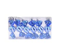 susiodeu 6piece Lightweight Candy Cane Christmas Tree Decorations Durable And Reusable Ornaments Red Christmas Decorations ABS, blue