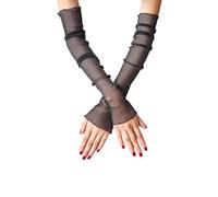 susiodeu Comfortable Arm Gloves Cool And Sun Resistant Choice Elastic And Fashionable Sleeves Mesh Arm Warmers Sun Sleeves Summer, Black,1pc, 19.6 inch
