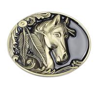 susiodeu Easy To Install And Replace 3D Vintage Animal Heads Skull Horse Head Belt Buckle Horse Buckle For Men Belt Zinc Alloy, bronze