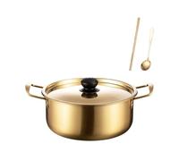susiodeu Korean Ramen Cooking Pot with Lid Spoon Chopstick Fast Heating Kitchen Tool for Making Soups Ramen Pastas Instant Noodle Cooker Korean Soup Pot Household, 20cm