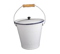 susiodeu Metal Compost Bin with Handle Utensils Pail Durable Enamel Bucket Composting Kitchen Scraps and Milk. Enamel Bucket Enamelware Pail Container Water with Handle Metal Ice, 4.5L