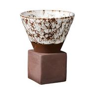 susiodeu Porcelain Coffee Cups Tea Mugs for Home Office Stunning Handleless Offers Delightful Tactile Experience Creative Retro Ceramic Coffee Mug Rough Pottery, White, 11x9.3x9.3cm