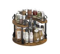 susiodeu Rotating Spice Racks And Capacity In One Easy To Clean And Heat Resistant Spice Organization For Cabinet Lazy Spice Rack, double-deck, roundness