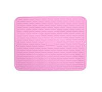susiodeu Silicone Draining Mat Reusable Heat-Resistant Tabletop Cup Large Thick Dish Washing Drying Tray Indoor Kitchen Sink, Pink