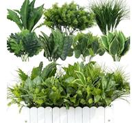 susiodeu Simulated Green Plants Fake Foliage Stems,Green plant set A