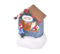 susiodeu Snowy Christmas Village Decorations Small Resin House Ornament Christmas Decor Village House Christmas Village Decors, B