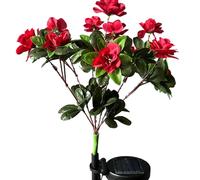 susiodeu Solar Garden Lights for Azalea Flowers - Durable Waterproof Easy Installation Solar Flowers Lawn Lamp LED Energy Saving, Red, Lanterns