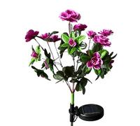 susiodeu Solar Garden Lights for Azalea Flowers - Durable Waterproof Easy Installation Solar Flowers Lawn Lamp LED Energy Saving, Yellow, Warming lamp