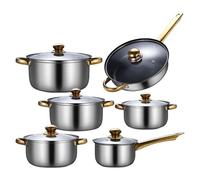 susiodeu Stylish Cookware Sets With Glass Lids For Cooktops Nonstick Frying Pan Excellent Addition To Every Kitchen Pan Set For Cooking Nonstick Kitchen Utensils Set, Pans with soup pot