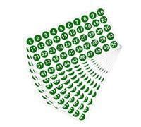 susiodeu Waterproof Labels Number Inventory Sticker Number Stickers Made Of Paper Vinyl 10 Sheets 1 To 50 Paper Has Outdoor Durability Of Up To 3 Years Even More Indoors, green, 25.8x13.8cm