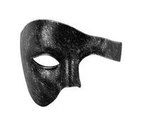 susiodeu Wide Application Half Face Mask For Masquerade Parties And Events Light-weight Plastic Half Face Masquerade Masks, Black brushed silver