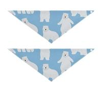 susiyo Dog Bandanas 2 Pack Polar Bear on Blue Pet Scarf Christmas Pet Costume for Medium and Large Dogs - L