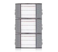 SUSNUAN Clothes Storage Bag 3 Pack 90L Foldable Large Capacity Clothes Storage Bag Organizer with Reinforced Handle Clear Window for Duvet, Blanket, Clothing, Shoes Bedding, Grey