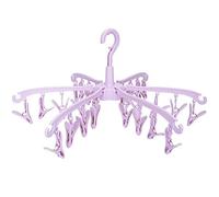 SUSNUAN Folding Clothes Drying Rack Hanger, 24 Peg Sock Hanger, Rotatable Drying Sock Hanger, Sock and Underwear Hanger for Washing Line, Hanging Clothes Drying Rack for Baby Clothes (Purple)