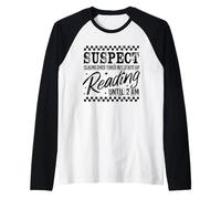 Suspect Claims She's Tired But Stay-Up Reading Book Lover Raglan Baseball Tee