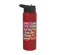 Suspect Claims to Love Teaching Summer Break Stainless Steel Insulated Water Bottle