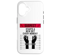 Suspect starts a new diet every monday fit work out exercise Case for iPhone 16