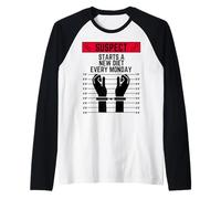 Suspect Starts a New Diet Every Monday fit Work Out Exercise Raglan Baseball Tee