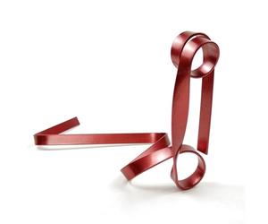 Suspended Bottle Organizer with Floating Iron Architecture and Ribbon-Inspired Outline for Decor Use (red)