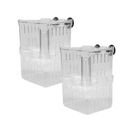 Suspended Double Compartment Fish Breeding Tanks Clear Incubator Box Set Of 2 For Fry And Shrimp Hatching Breedinig Use Aquarium Shrimp Incubator
