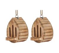 Suspended Garden Decor Butterfly House with Wooden Construction, Front Tray, Entry Slots and Sloped Roof for Outdoor Display Butterfly Shelter Wooden Garden House Nature Ornament Wildlife Observation