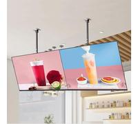 Suspended LCD Digital Kiosk for Advertising with Smart Split Screen and WiFi/HDMI Connectivity, Ideal for Commercial Displays