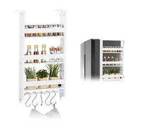 Suspended spice rack Wall Mounted Shelf Compact Herb Organiser 5 Hooks Compact