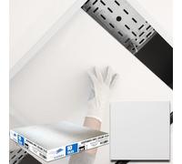 Suspended Vinyl Ceiling Tiles, 595mm x 595mm x 7mm for 600mm x 60mm Grid System Pack of 10 Tiles