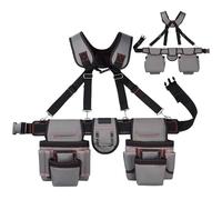 Suspender Tool Belt - Heavy Duty Construction Tool Belt | Portable Work Belt Tool Organizer, Carpenter Tool Belt, Portable Multifunctional Belt Bag for CarpenLarge Capacity Garden Belt Bag for Farmers