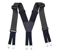 Suspenders 5cm Mens Braces For Trousers Plus Size 6 Buckles X Back Casual Elastic Male Pants Strap pour le Travail et le Quotidien(Black)