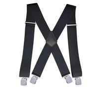 Suspenders For Men Hangers Leather Pants Holder Heavy Duty pour le Travail et le Quotidien(BLACK)