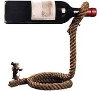 Suspending Rope Wine Holder - Decorative Single Bottle Display for Kitchen and Home Decoration