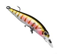 Suspending Type Minnow Bait with Full-Body Engraved Texture and Internal Steel Ball Assembly for Natural Swimming Action (A)