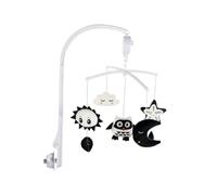 Suspensible Mobile for Crib - Enhances Hand Eye Coordination Development, Monochrome Soft Plush Hanging, Embroidered Pattern + PP Cotton Fiber Stuffing, for Bed