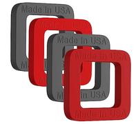 Suspension Dudes 4 Pack 2-inch Hitch Receiver Silencer Pad Reduces Rattle and Noise, Provides Cushion Between Hitch Receiver and Tow Hitches, Made in USA (4-Pack Black x2 / Red x2)