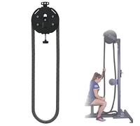 Suspension Endless Rope, Suspension Endless Rope Pulley System, 13ft Premium Nylon Rope, Adjustable Resistance Up to 30kg,for Grip, Arms Black