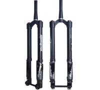 Suspension Inverted Air Fork For Mountain Bike 26 27.5 29 Inch Damping Bicycle Front Fork 1-1/8" Tapered 110 * 15 Thru Axle Travel 140mm Manual Remote (Color : Black manual, Size : 29inch)