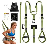 Suspension Trainer, Multifunctional Sling Trainer Set with Door Anchor for a Full Body Workout, Adjustable Sling Trainer Home Gym Equipment for Home, Travel, Indoor and Outdoor, Green