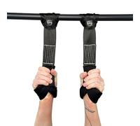Suspension Trainer Straps - Premium Nylon Bodyweight Fitness Straps for Home & Gym Workouts, Comfortable & Safe with 540lbs Load, Black, Comes in Pairs