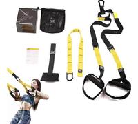 Suspension Training System - Complete Home Exercise Kit - Door Anchor - Adjustable Straps - Home or Outdoor Workout - Travel or Home Gym - Calisthenics