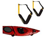 Suspenz EZ Kayak Storage Rack, Indoor & Outdoor Wall Mounts for Kayaks & SUP Paddle Boards, Powder-Coated Steel with Foam Pads & Safety Straps, Holds up to 125 lbs (12-9903)