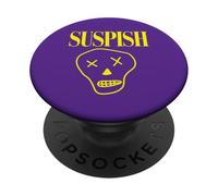 Suspish Skull Design Funny Cartoon Spooky True Crime PopSockets Adhesive PopGrip