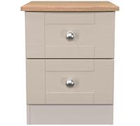 Sussex Bedside Cabinet - 2 Drawer - Cashmere and Oak