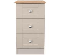Sussex Bedside Cabinet - 3 Drawer - Cashmere and Oak